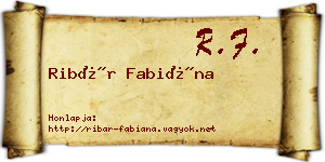 Ribár Fabiána névjegykártya